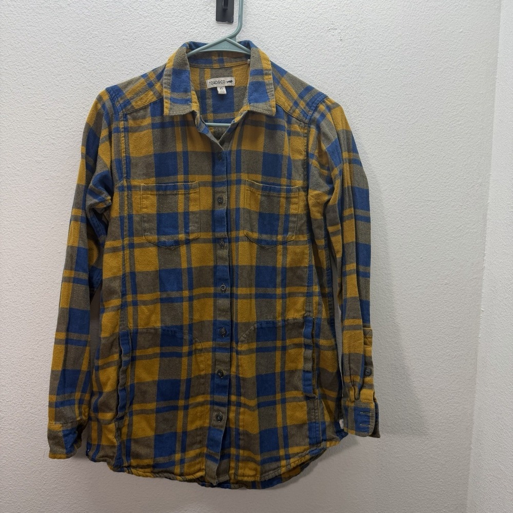Toad & Co‎ Flannel Shirt Button Up Organic Cotton Outdoor Grunge Granola Girl XS